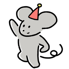 ねずみ　子年　年賀　素材　動物　パーティー