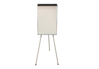 Blank Whiteboard Tripod Isolate on Whitebackground