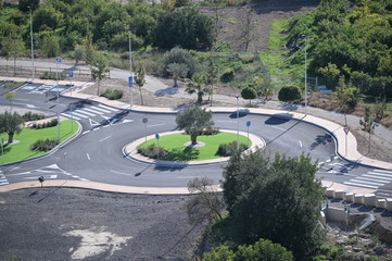 A roundabout traffic without cars in Finestrat-Spain.