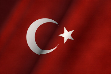 Wavy and textured Turkish Flag illustration