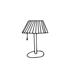 table lamp in hand drawn doodle style. element for design in scandinavian style.