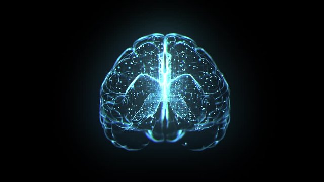 Artificial Intelligence. The brain of a cyborg. Human brain in the future. Information is distributed in the human brain. Training the artificial mind. The digital mind.