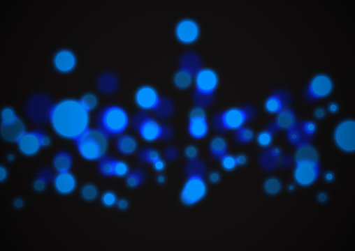 Blue particles in black. Background for design