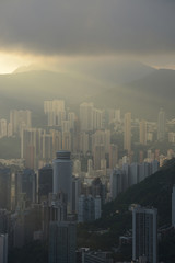 Fototapeta premium sunrise from the peak