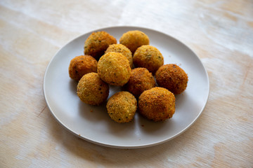 Deep Fried Risotto Balls with herbs