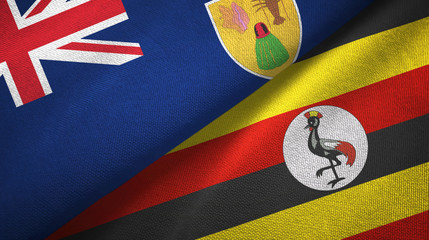 Fototapeta premium Turks and Caicos Islands and Uganda two flags