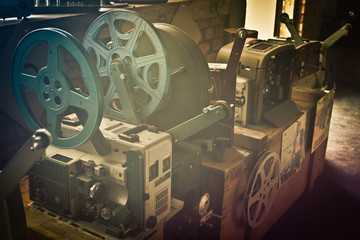 Old Vintage Film Reels and Projectors