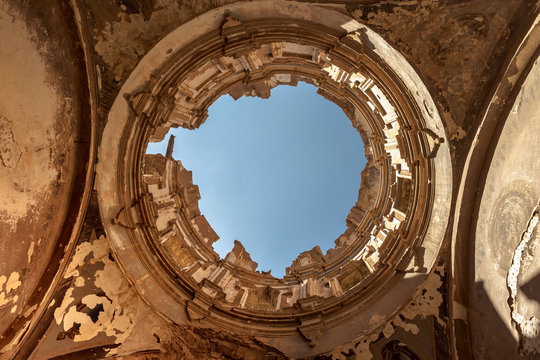 Ghost town of Belchite ruined in battle during Spanish Civil War, Zaragoza