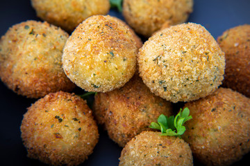 Deep Fried Risotto Balls with herbs