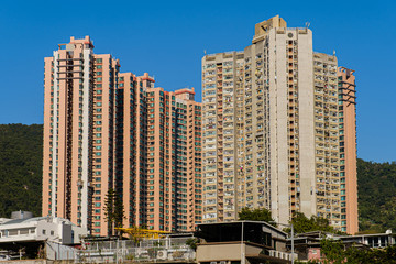 Fototapeta premium Residential buildings in Hong Kong