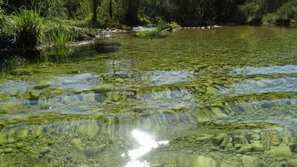 auenlandschaft mit einem glasklaren gletscherfluss