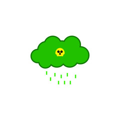 Acid rain cloud icon vector formed with simple shapes