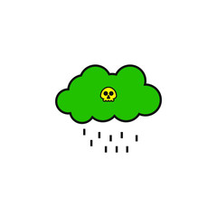 Acid rain cloud icon vector formed with simple shapes