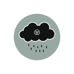 Acid rain cloud icon vector formed with simple shapes