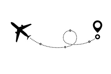 Airplane line path route