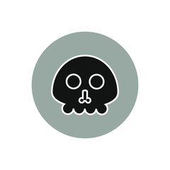 icon vector, skull with simple shapes