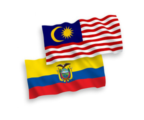 Flags of Ecuador and Malaysia on a white background