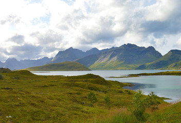 Fototapeta premium Beautiful nature and mountains on Lofoten Islands