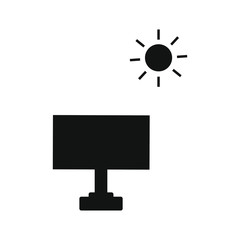 solar panel and sun icon vector
