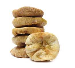 Dry figs isolated on white background