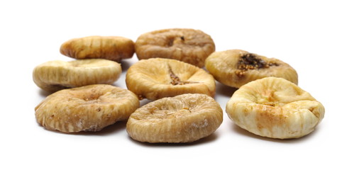 Dry figs isolated on white background