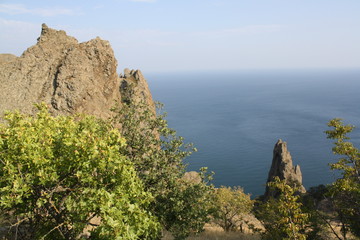 Fototapeta na wymiar landscape with rocks and blue sky