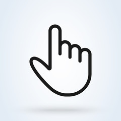 finger hand outline button, Simple vector modern icon design illustration.
