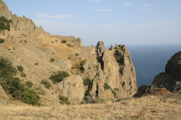 Fototapeta premium landscape with rocks and blue sky