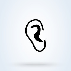 human ear symbol, Simple modern icon design illustration.