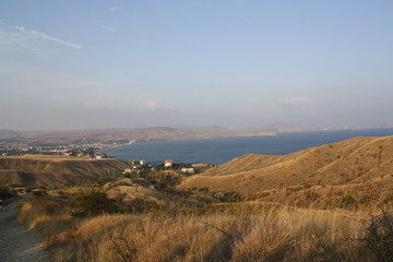 Fototapeta premium panorama of mountains in the morning