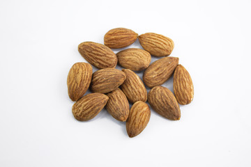 Almonds isolated on white background