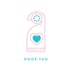  Do not disturb hanger. Door tag with hearts line icon
