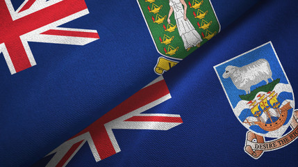 Virgin Islands British UK and Falkland Islands two flags