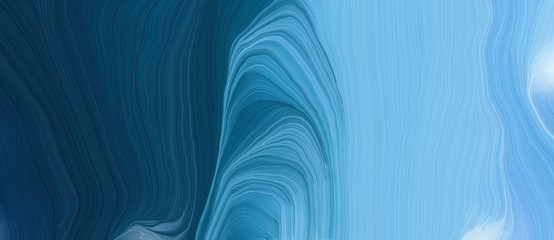 colorful horizontal banner. abstract waves illustration with corn flower blue, sky blue and teal green color