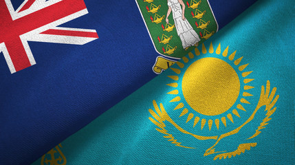 Virgin Islands British UK and Kazakhstan two flags