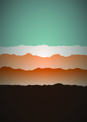 Color Mountains Landscape Generative Art background illustration