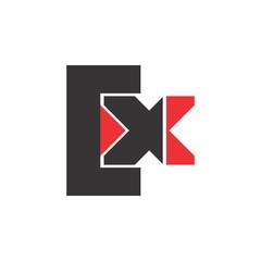 EXC letter logo design vector