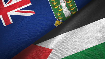 Virgin Islands British UK and Palestine two flags