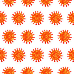 Colorful red hand-drawn circles on a white background. Abstract texture for wallpaper, wrapping paper, and fabric design