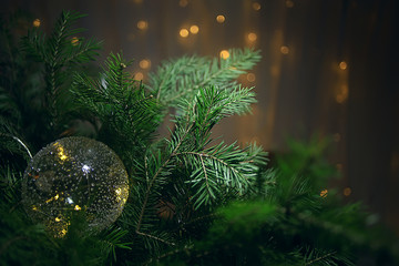 Christmas ball background New Year, Christmas decorations, greeting card beautiful congratulation photo
