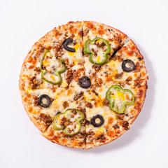 Pizza delicious and tasty top view