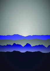 Naklejka na ściany i meble Color Mountains Landscape Generative Art background illustration