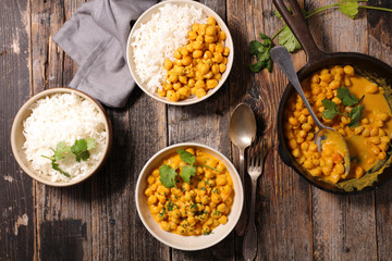 chickpea with coconut cream and coriander