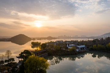 landscape of xianghu lake in hangzhou china