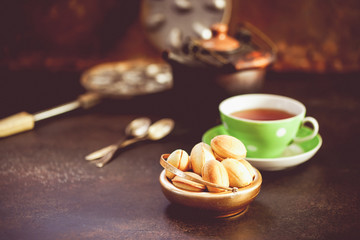 Homemade cookies shaped nuts
