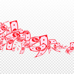 British pound notes falling. Messy GBP bills on tr