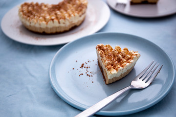 Homemade tiramisu cake, served