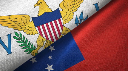 Virgin Islands United States and Samoa two flags