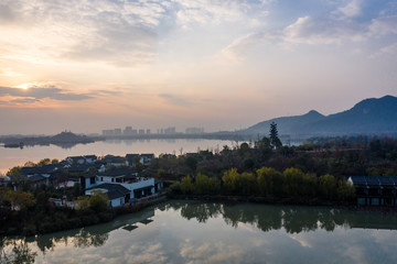 Obraz premium landscape of xianghu lake in hangzhou china
