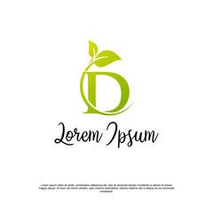  letter D with leaf, Lettering logo